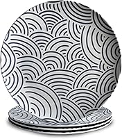 Vista 21 de Nook Theory Paquete de 4 platos de bambú reutilizables, no tóxicos, aptos para lavavajillas, no aptos para microondas (flor silvestre de 10 pulgadas)