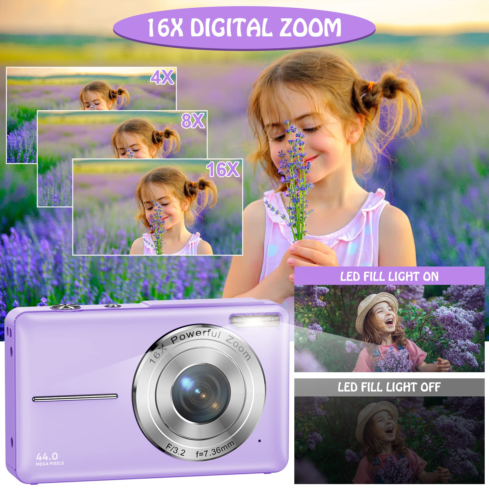 Fotocamera Digitale Per Bambini, Fotocamera Portatile Compatta Per Bambini 1080p 44mp~p156913107
