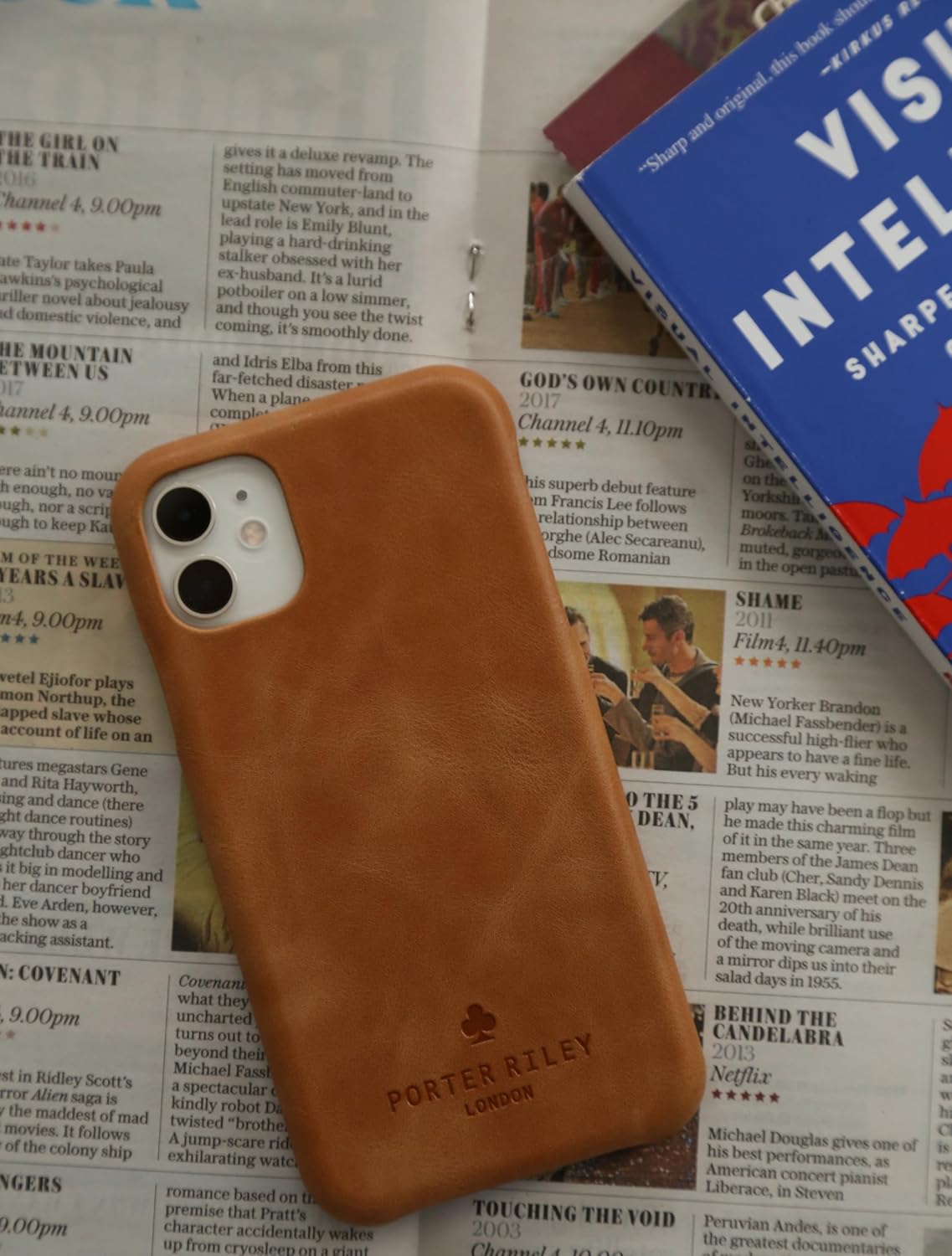 Porter Riley - Leather Case for iPhone XR. Premium Genuine Leather Slimline Back Case (Tan)