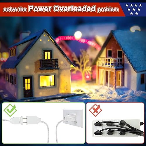 Miniatura 3 de Cable de luz de repuesto con 2 bombillas, luz de manualidades de Halloween con salida y fusible de repuesto, enchufe LED de 0.6 W con certificación