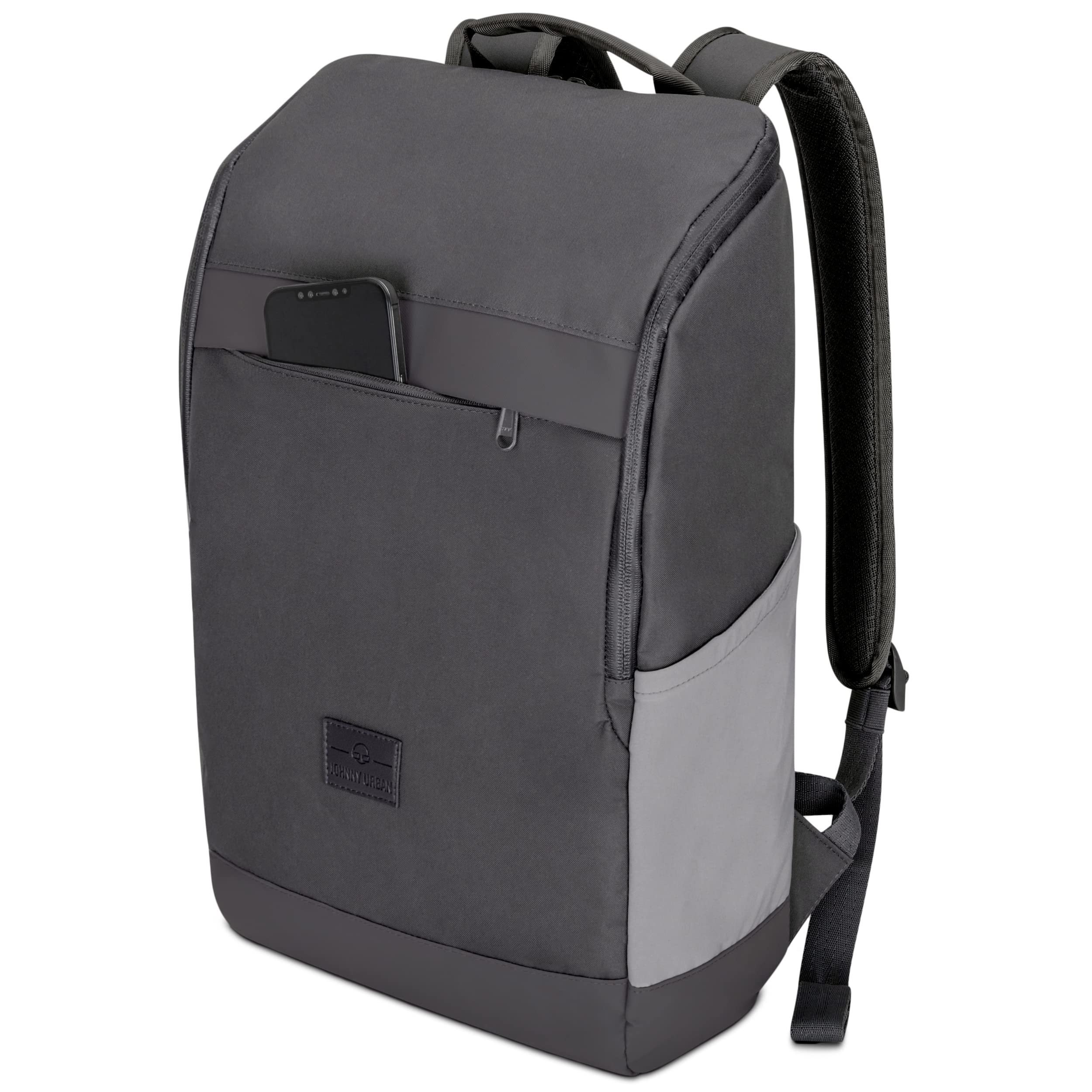 Johnny Urban Sac à Dos Femme et Homme Grigio - Jasper - Backpack pour l'École, l'Université - Compartiment Ordinateur Portable 15,6 Pouces - Hydrofuge