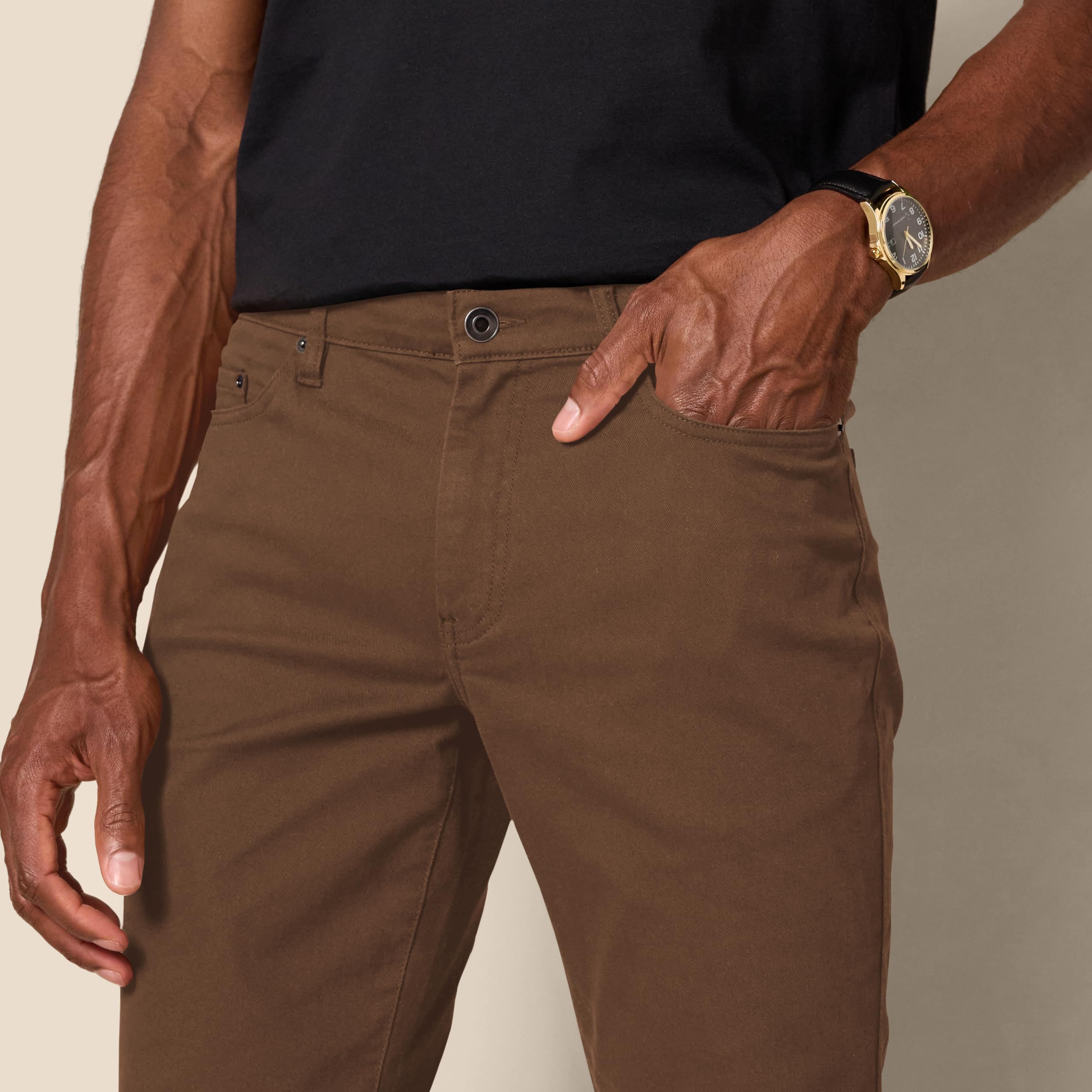 Amazon Essentials Mężczyźni Slim-Fit 5-kieszeniowe spodnie ze stretchem diagonalnym