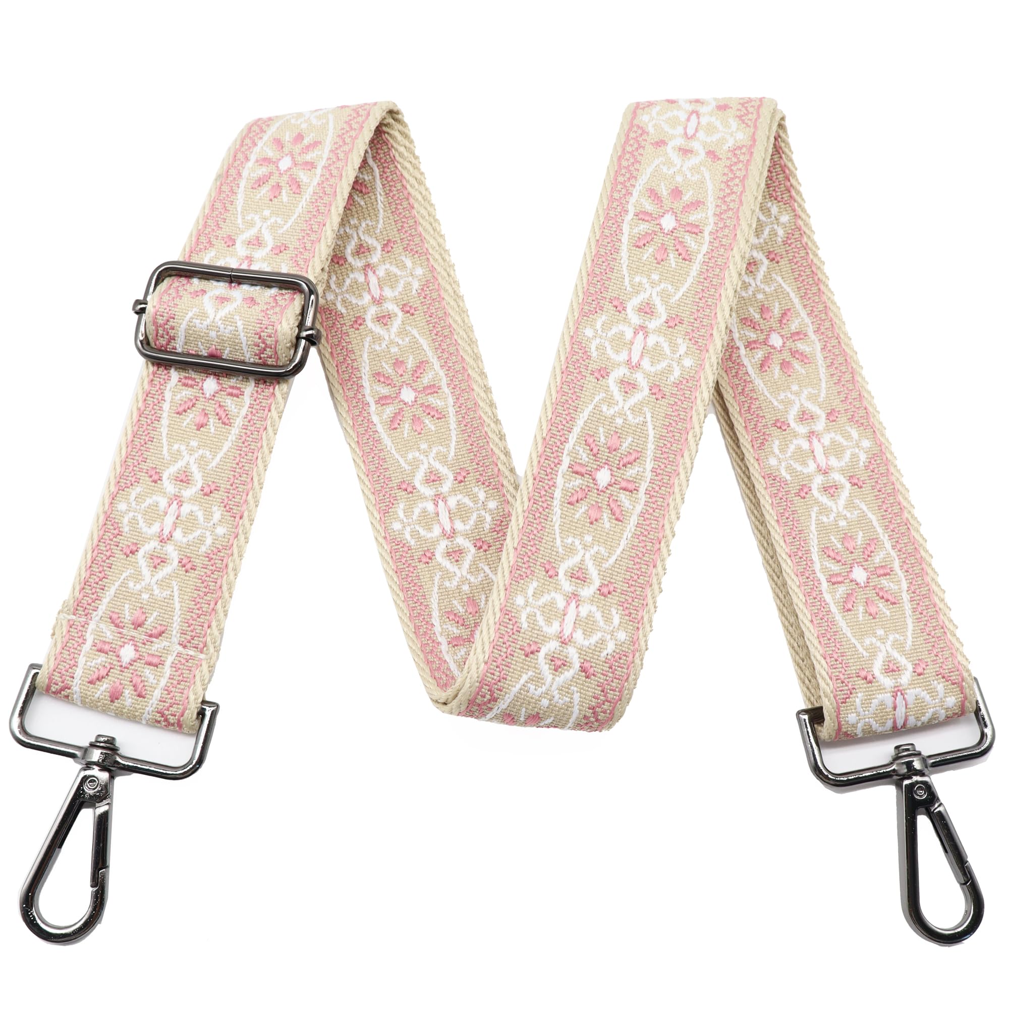 LEMEDE Purse Strap Adjustable Replacement Crossbody Bag Strap Retro Jacquard Embroidery Shoulder Straps for Canvas Bag