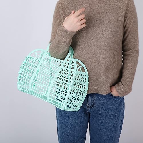 Vista 8 de BABANA Bolsas de gelatina Cesta de regalo reutilizable Bolsa de playa para niñas Niño Bolsa de gelatina para niños, Halloween, novia, cesta