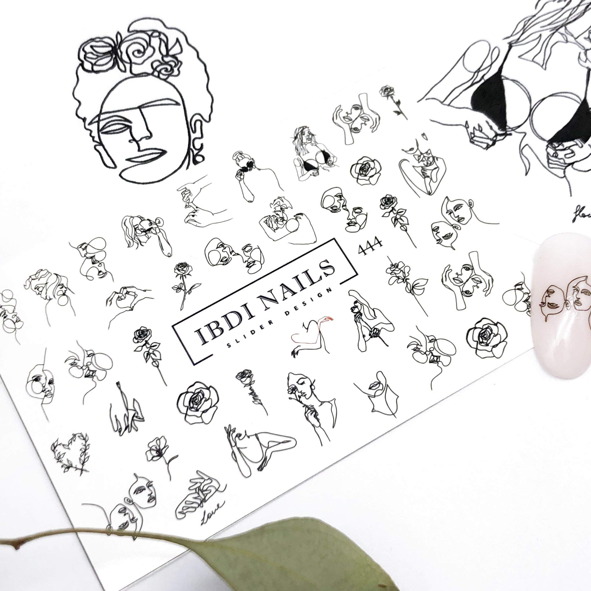 IBDI Lingerie and flowers nail Decals/Sliders for manicure or pedicure, Decal for nails, Slider for manicures and pedicures, Nail art