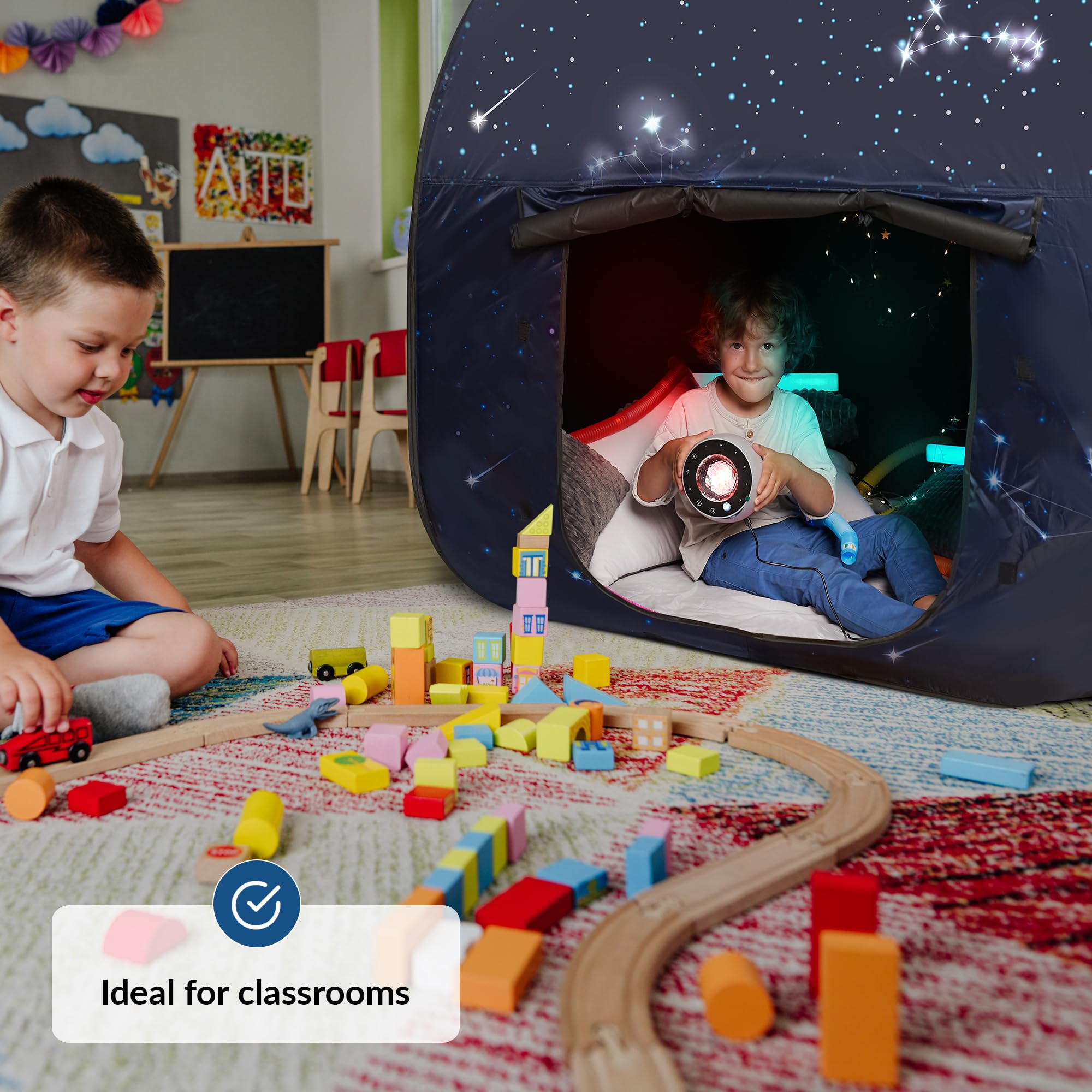 Ultrapopp Tente Sensorielle Instantanée Et Facile à Installer Pour Enfants, Tente De Jeu Et De Sommeil Pour Enfants Autistes, Tente De Jeu Et De Sommeil Pour Autisme, TDAH, SPD OCD (noir, 99,1