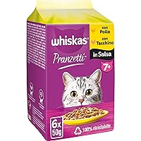Whiskas Pranzetti Carni Bianche 7+ Senior, Cibo Umido Per Gatto
