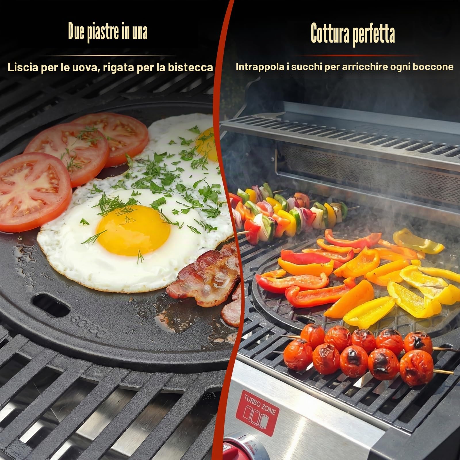 Denmay Piastra in ghisa per barbecue Weber Gourmet BBQ System, in ghisa di ricambio per Weber GS4 Spirit II 200/300, Griddle Plancha accessori per Genesis II E-310, LX S-440