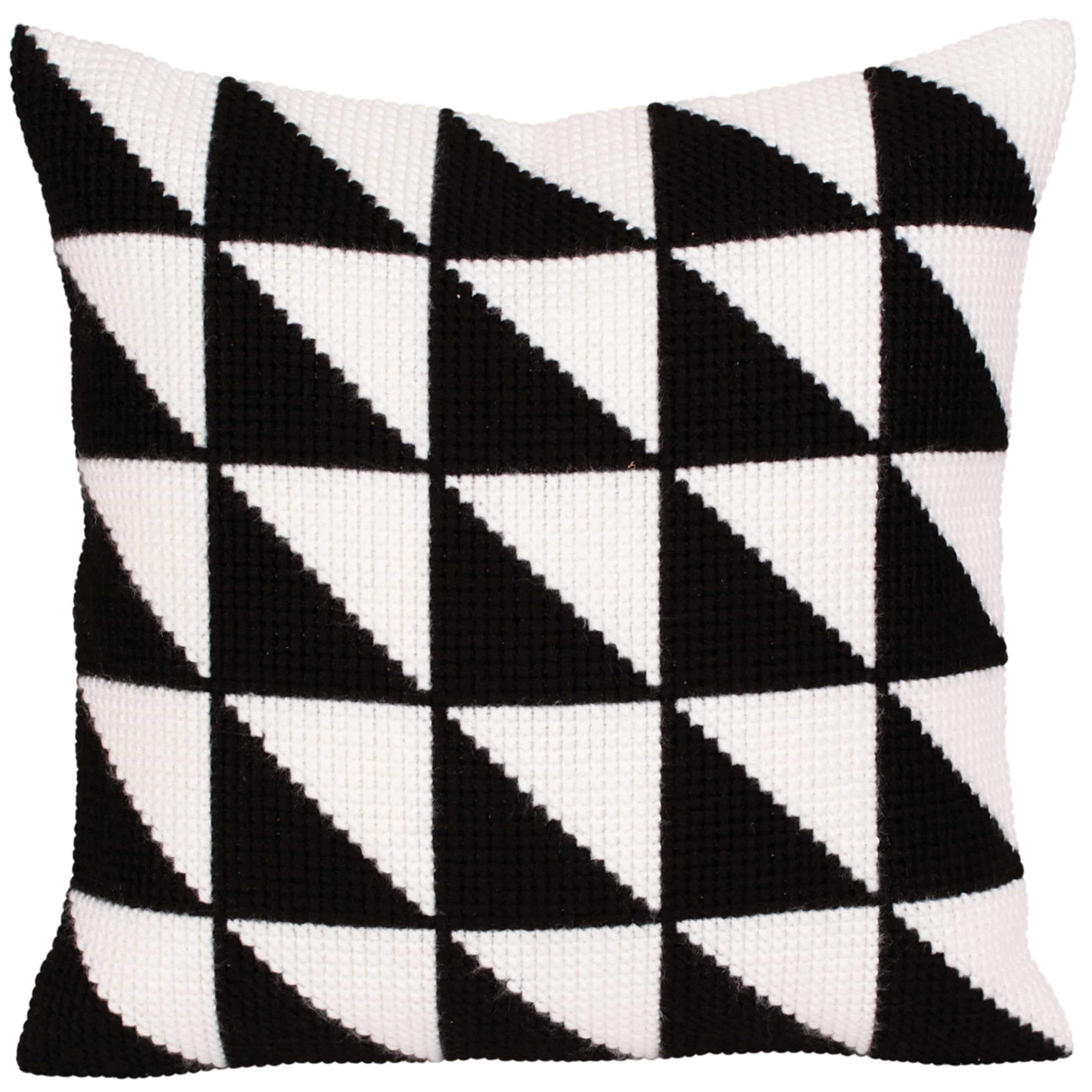 CdA stamped cross stitch kit cushion ""Black-and-white"" 5275, 40x40cm, DIY