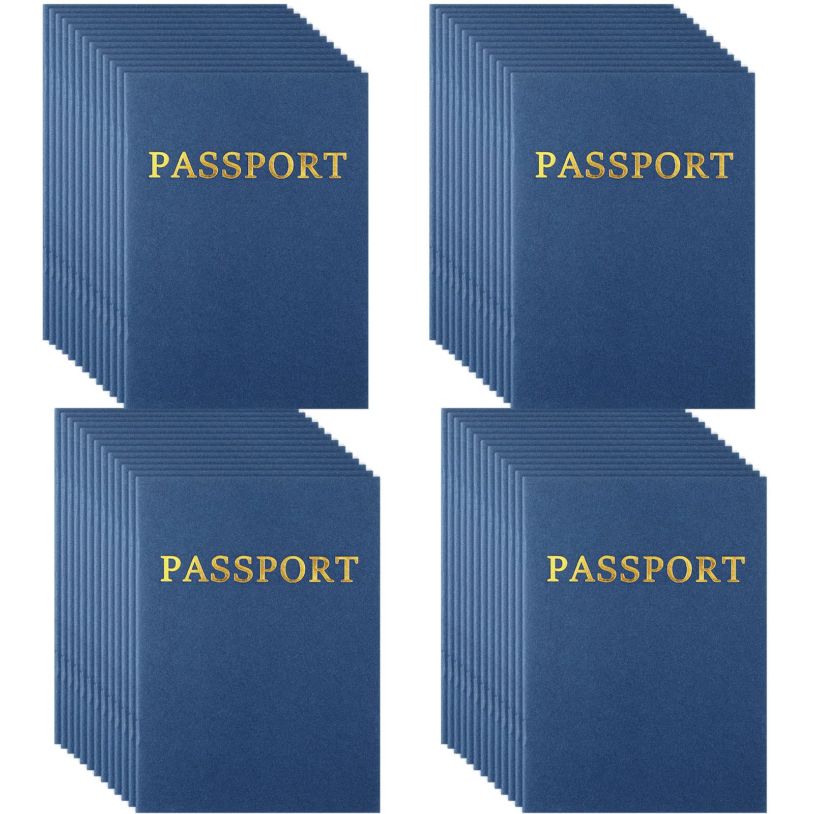 Lewtemi 200 Pcs Kids Blank Passport Notebook Pretend Pass Port Party Favor Fake Passport Travel Journal for Collect Stamper School Classroom Supplies,