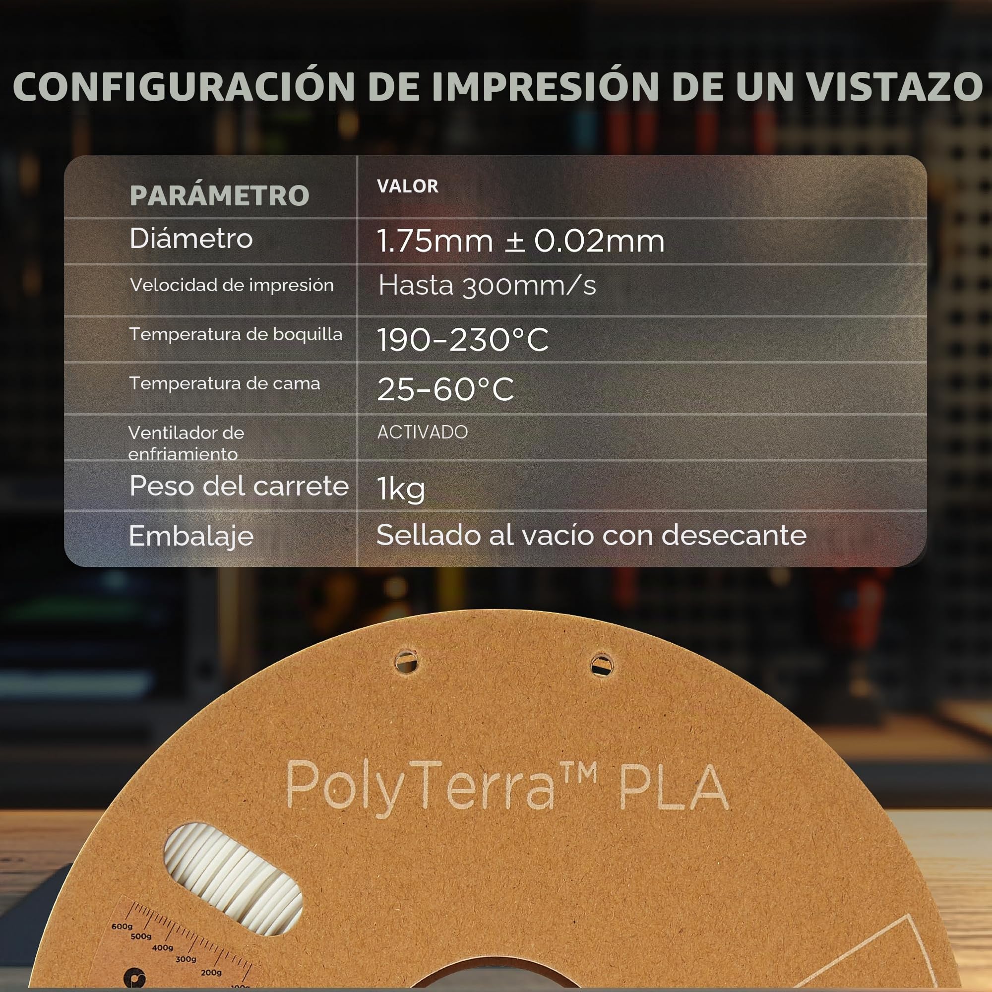 Polymaker PolyTerra PLA Cotton White - 1.75mm - 3kg