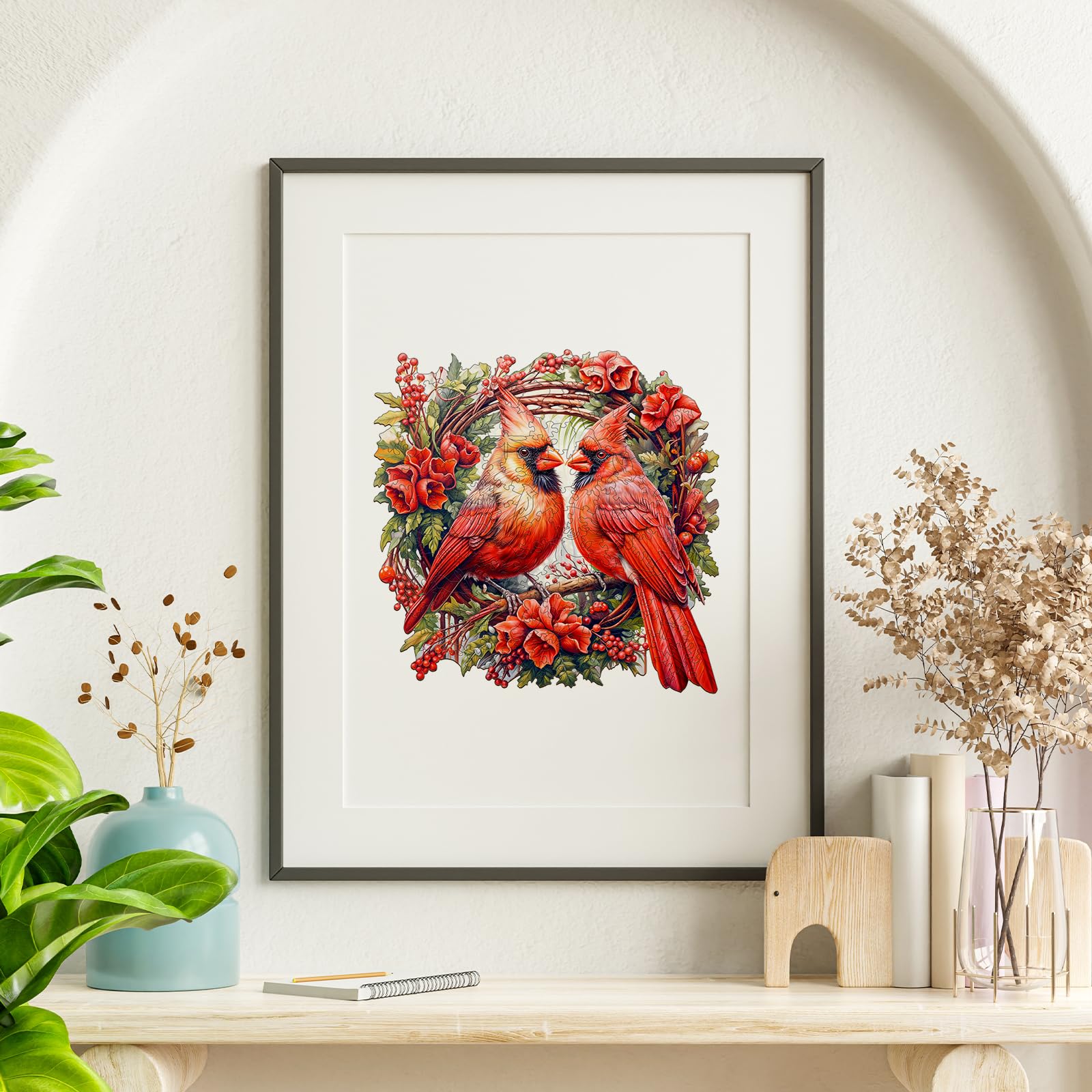 Puzzle in legno per adulti, puzzle cardinali in legno per adulti, puzzle in legno per adulti, puzzle unici a forma di animale, regali di compleanno per familiari e amici (XL, 43,9 x 43,7 cm, 560