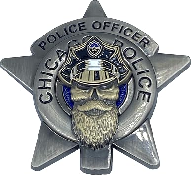 EL1-001 Chicago Police Beard Gang Police Challenge Coin Thin Blue Line Back The Blue CPD