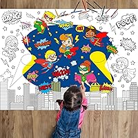 Vista 8 de ZOIIWA Póster para colorear de feliz cumpleaños para niños, hoja gigante para colorear para aula, mantel de cumpleaños grande para pared, páginas