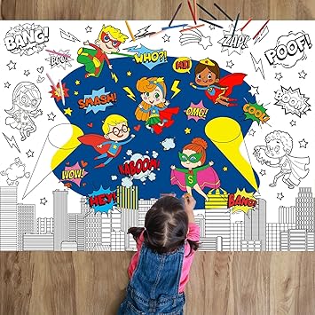 Hero Themed Giant Coloring Poster