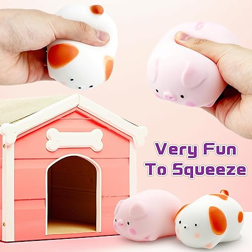 Miniatura 5 de ZTATU Pelotas para el estrés Squishy Dogge & Piggy para niños, juguetes sensoriales antiestrés (paquete de 2), juguetes sensoriales para el estrés,