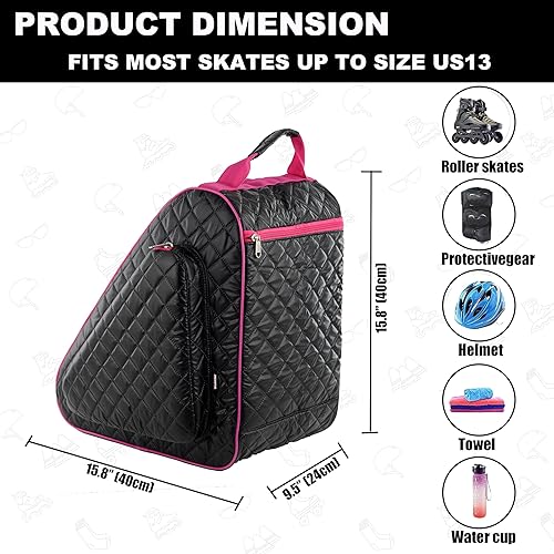 Miniatura 113 de Bolsa de patinaje para patines de hielo, en línea, patines y cuádruples - Niños y adultos Arco iris/Leo