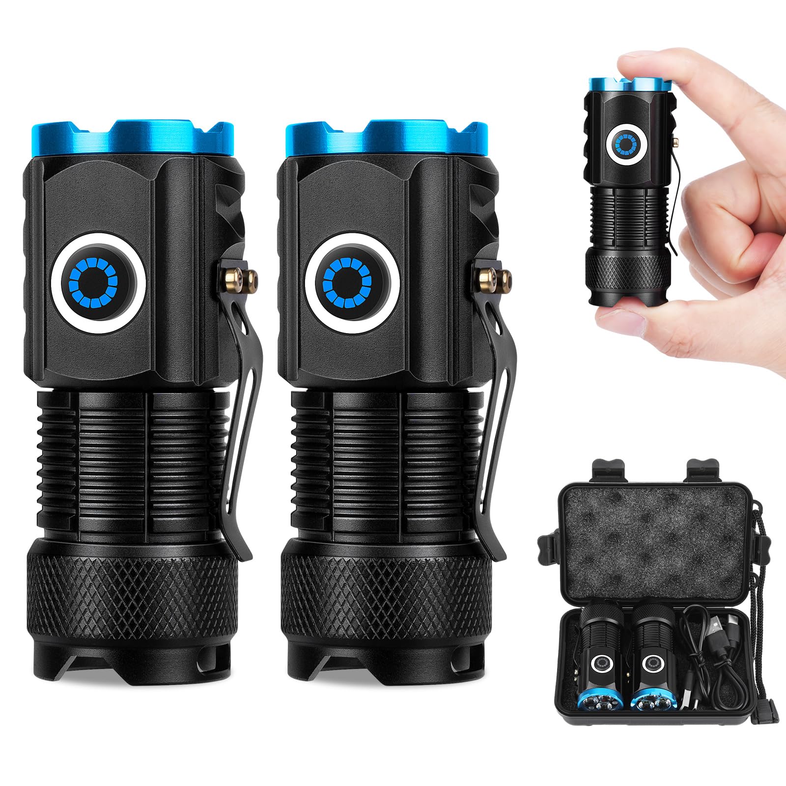 ALSTUMini Flashlights, Pocket Flashlight with Clip