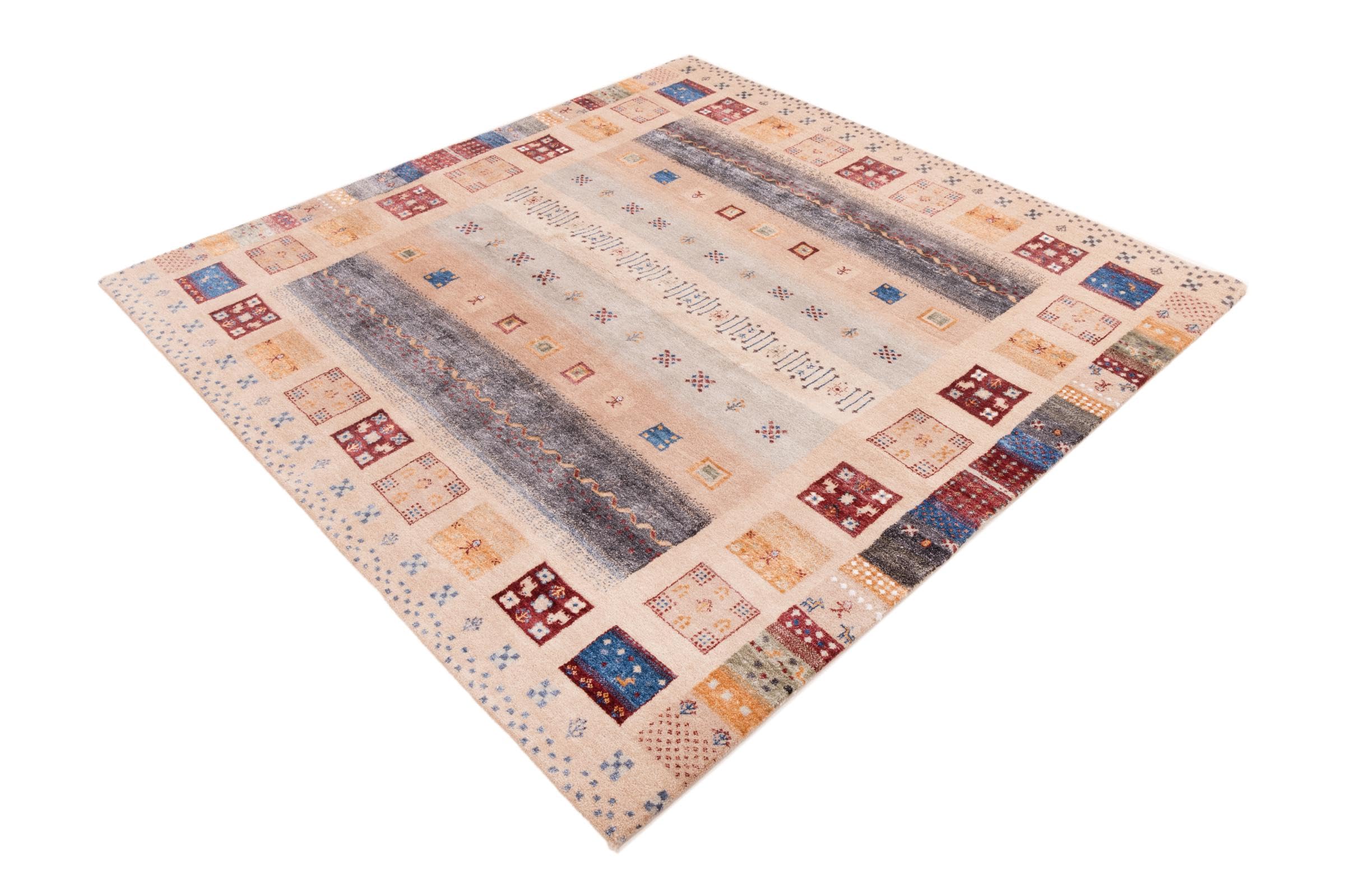 Gabbeh Loribaft 207x207 Ręcznie tkane Nowoczesny Dywan orientalny Kwadrat Dywan Indie