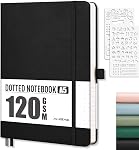 AHGXG Dotted Notebook Journal, 128 Pages, A5 Size (5.7" × 8.3") | Hardcover, 150 GSM Paper, Dot Grid Pages, for Women & Men, Dotted Journaling & Planning (Gray Blue)