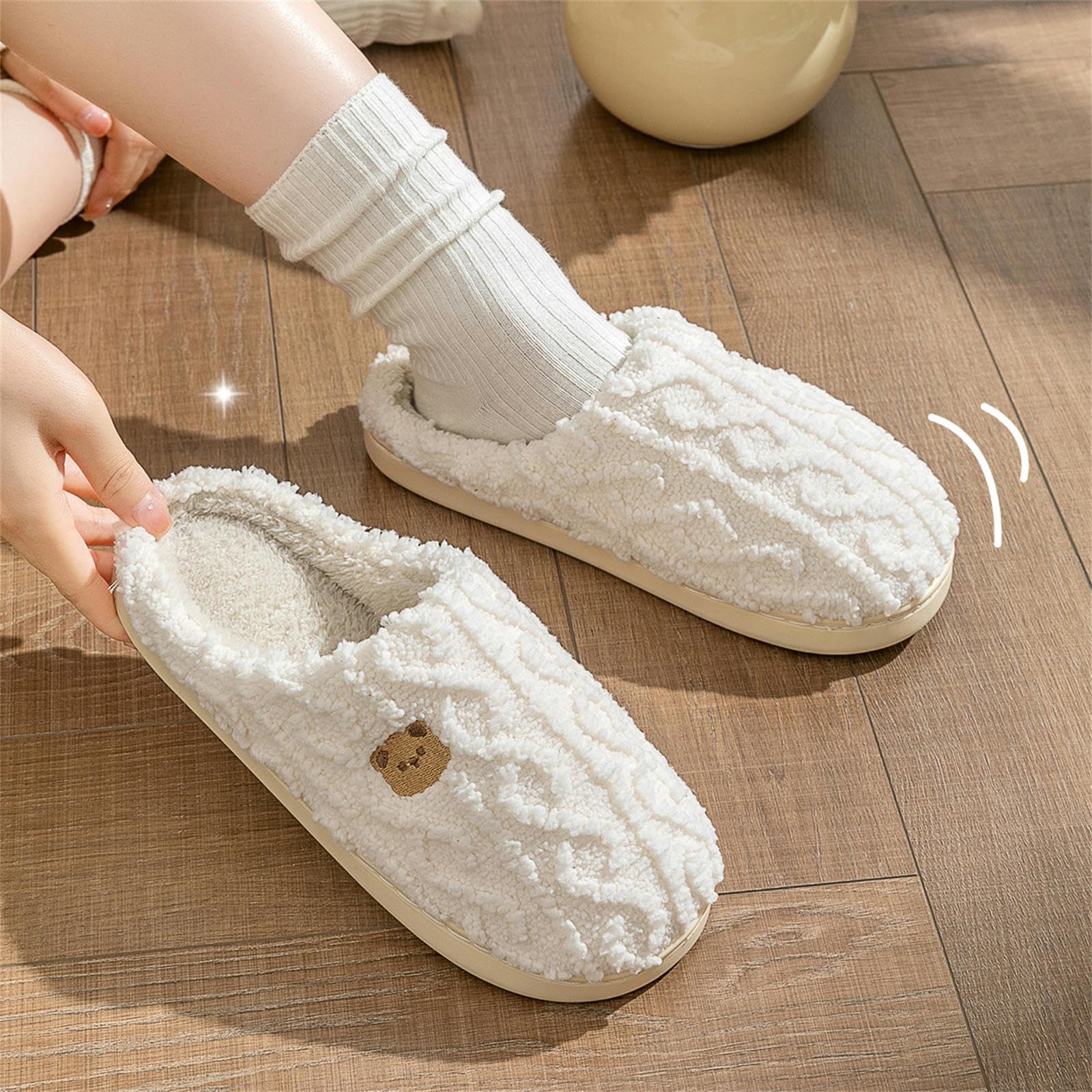 Ciabatte Donna Invernali Pantofole di Cotone per Donne Autunno E Inverno Interno Casa Non Slip Coppia di Lana Pantofole per Uomini Inverno-pink-36-37