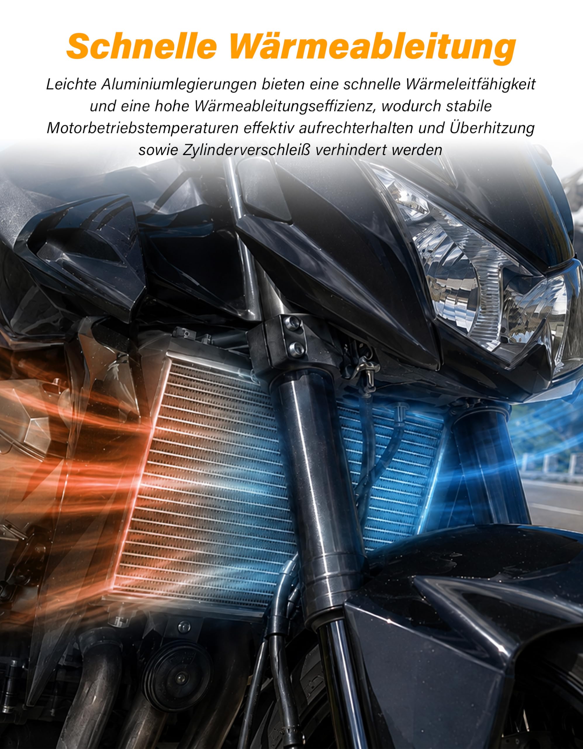 Refroidisseur de moto compatible avec Kawasaki Z750 2007-2010 Z800 2013-2016 Z1000 2007-2009