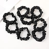 Vista 6 de Coleteros de seda satinada lazos para el cabello para mujeres y niñas sujetadores de cola de caballo 20 piezas mini coleteros negros a granel bandas