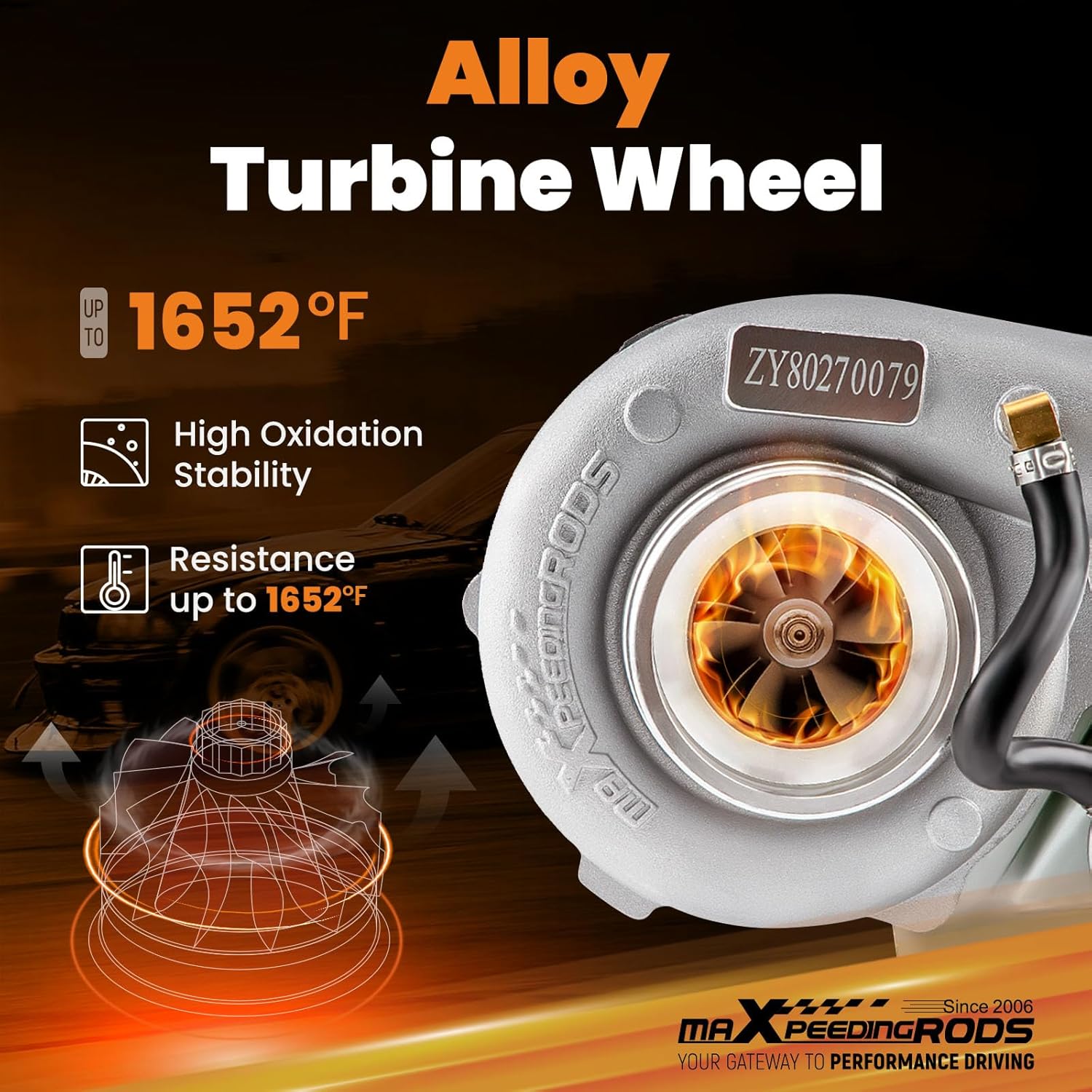 maXpeedingrods GT28 GT2871 Turbo Charger with Gaskets for 1.5L-2.0L Engine, for Nissan 240SX 1989-1998, Basic VL Series