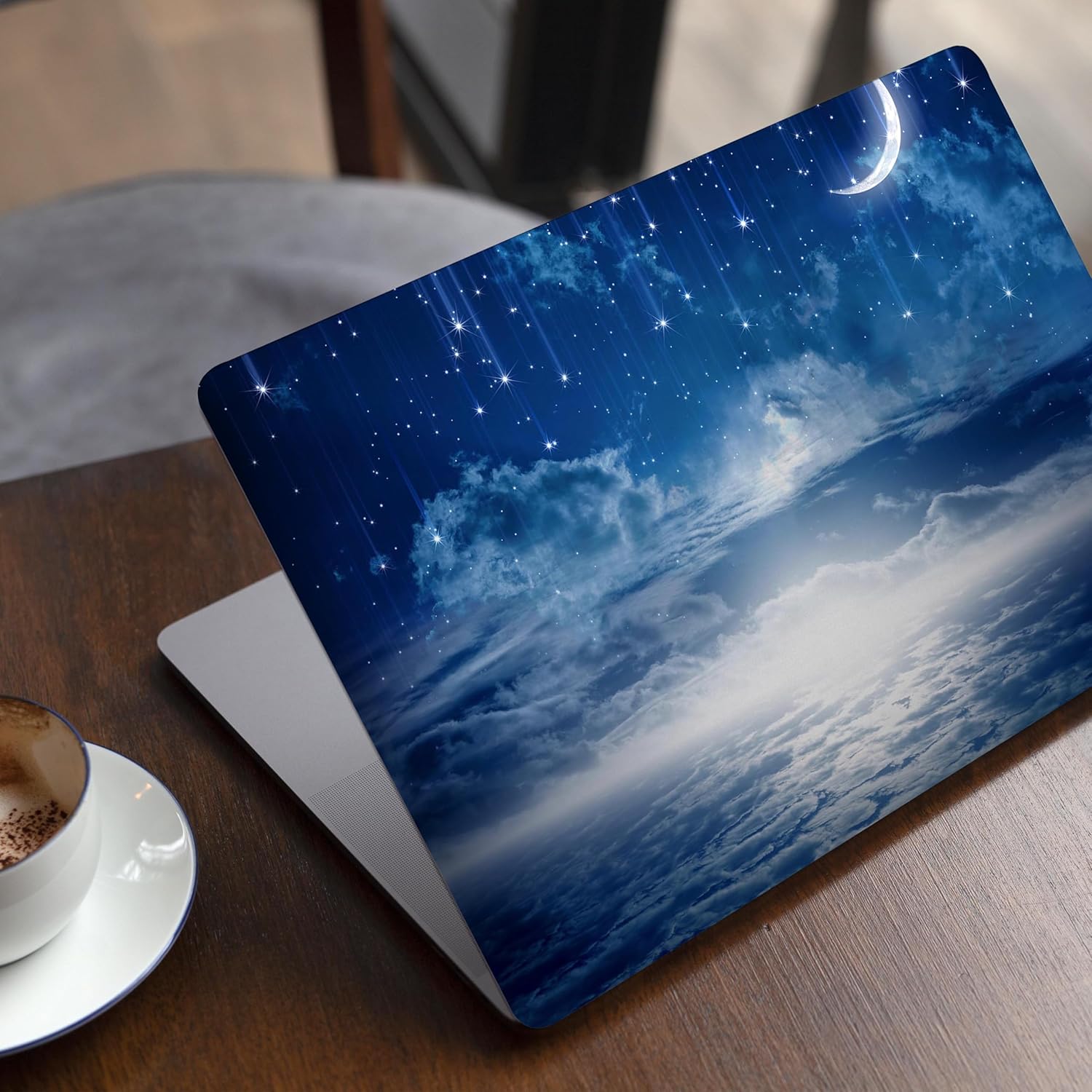DesignSkinz - Compatible with MacBook Air 13" M1 (A2337) - Skin Decal Protective Scratch Resistant Vinyl Wrap - Vivid Blue Falling Stars in The Night Sky