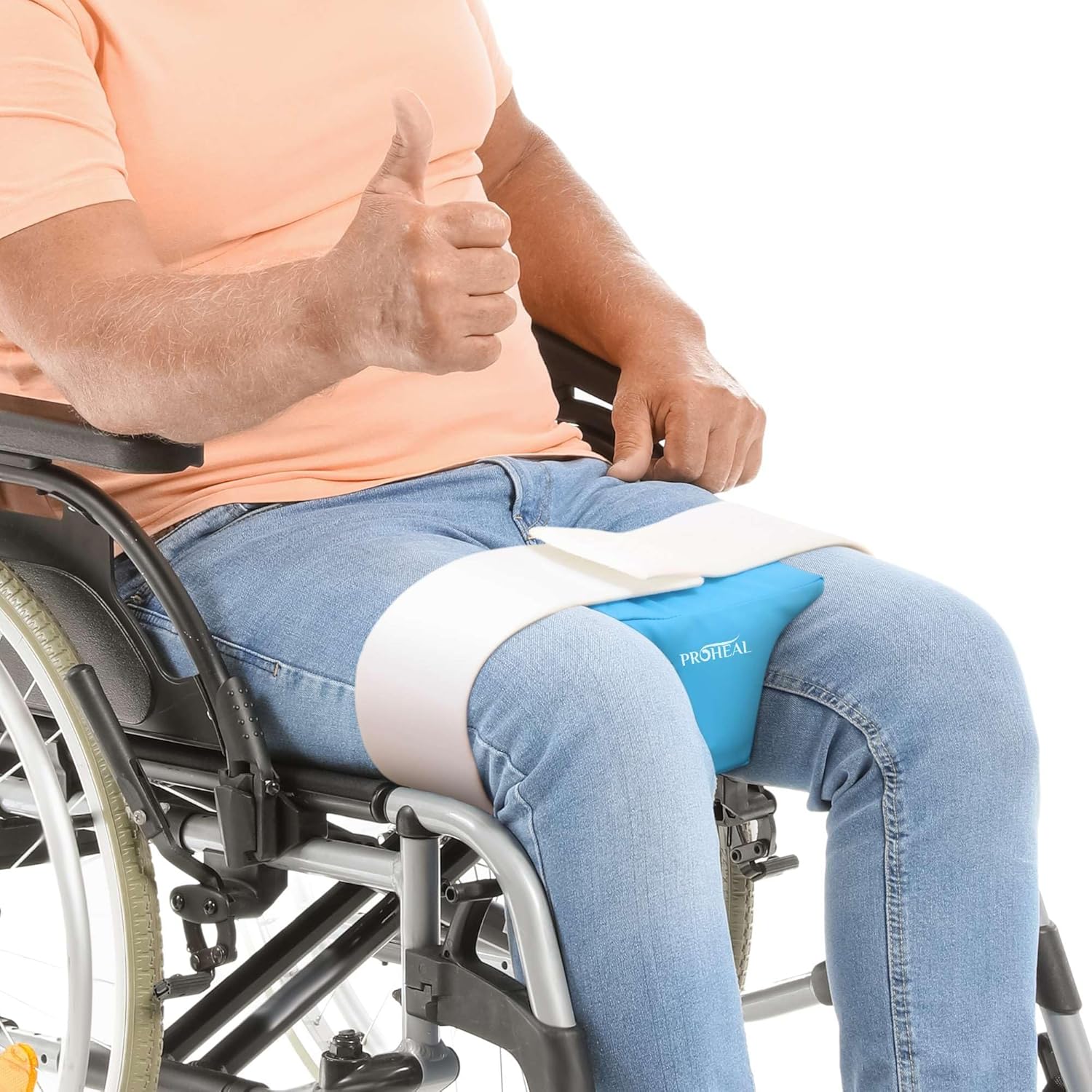 ProHeal Hip Abduction Pillow, Cushioned Knee Spreader Pillow -Blood Circulation and Pressure Distribution Support -Curved Soft Foam -Easy Clean Vinyl Cover