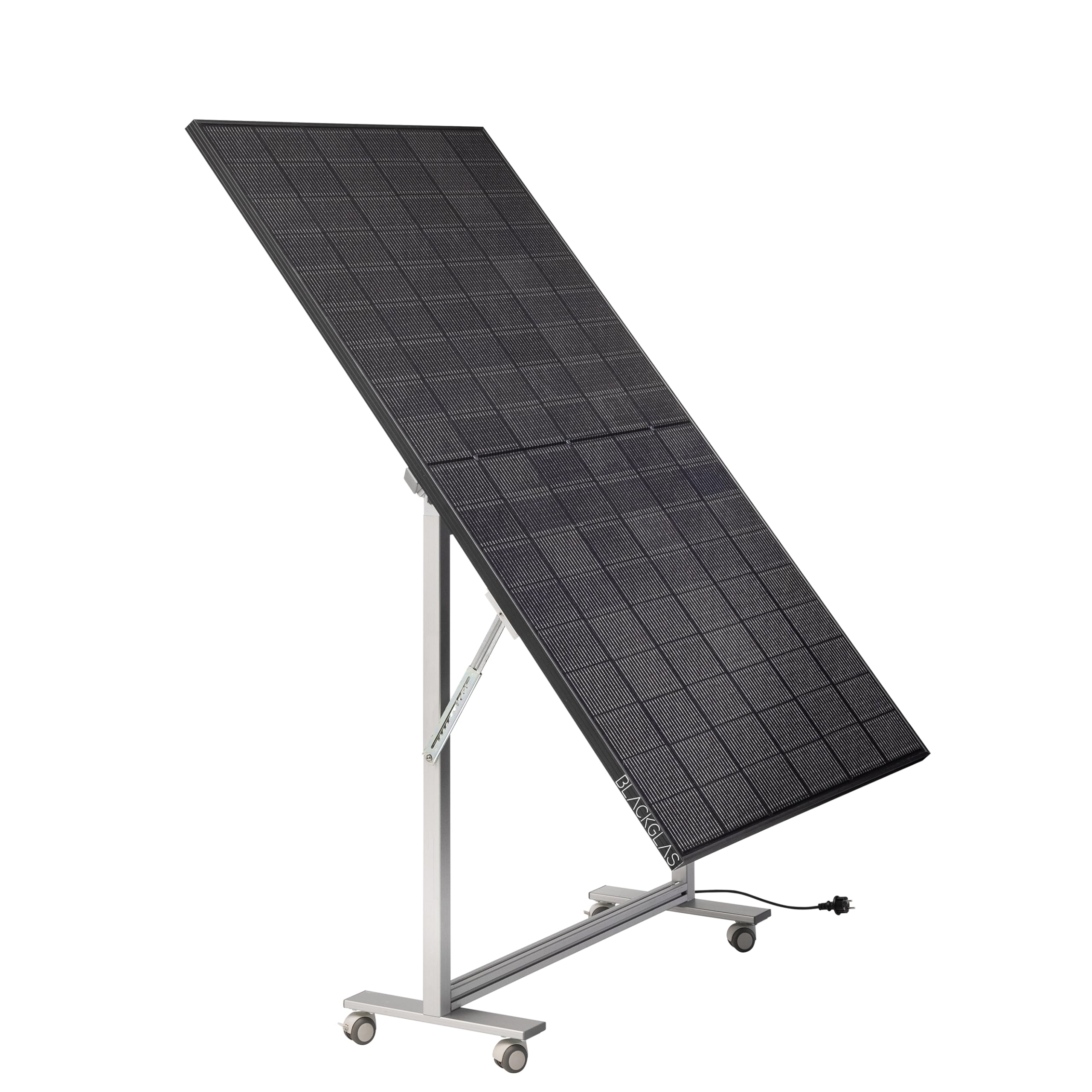 SolarScreen Sichtschutz VEOelegancePRO-H Modul 445Wp Full Black Solarmodul, Wechselrichter mit App, 5m Kabel, Verstellbarer Winkel, Plug & Play, Vormontiert, Made-in-Germany