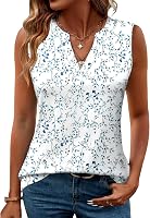 Romanstii Women's Sleeveless V-Neck Tank Tops - Casual Summer Blouses, Soft Stretchy Breathable Tunic Shirts