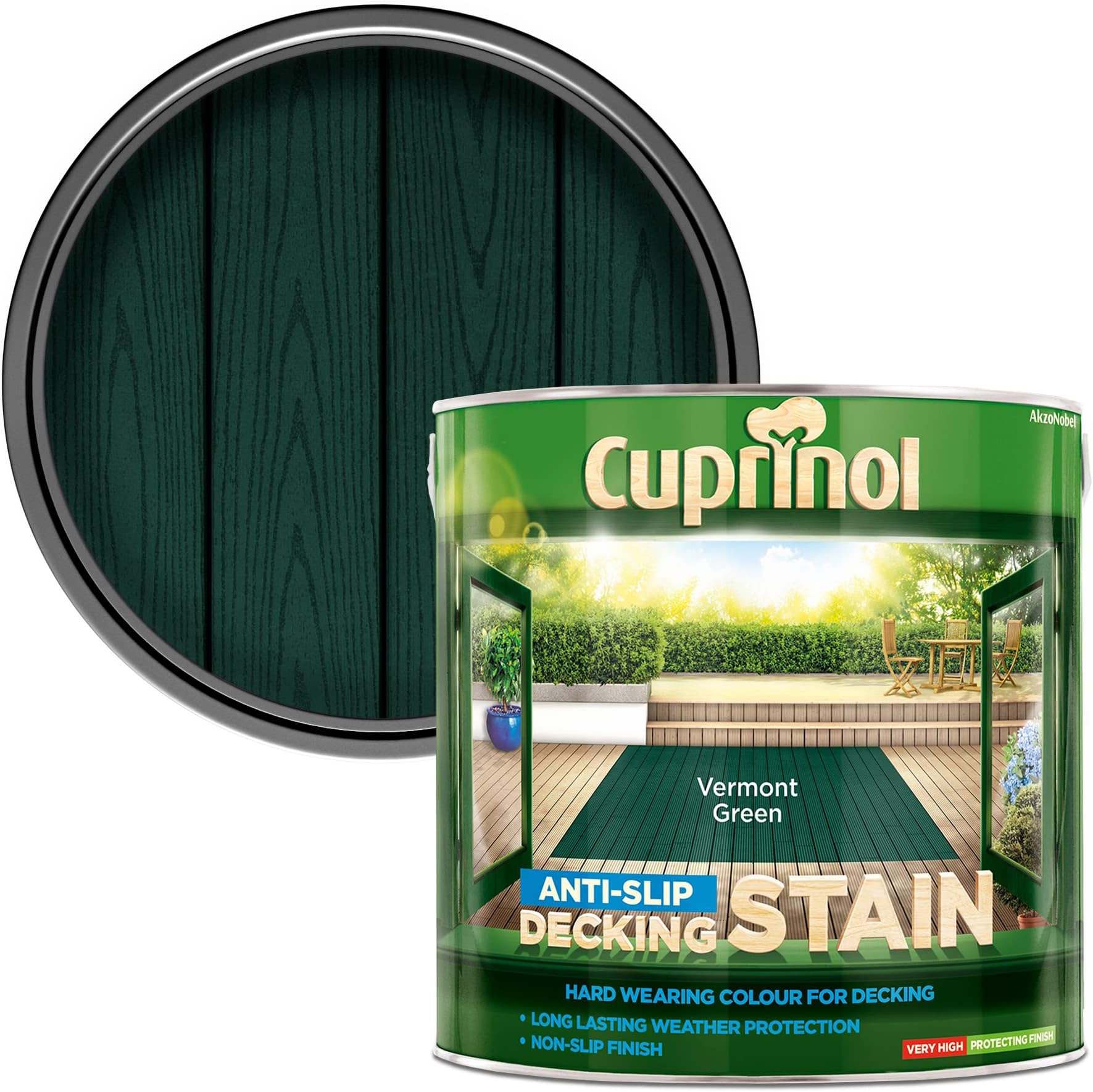 2.5L Anti Slip Decking Stain - Vermont Green