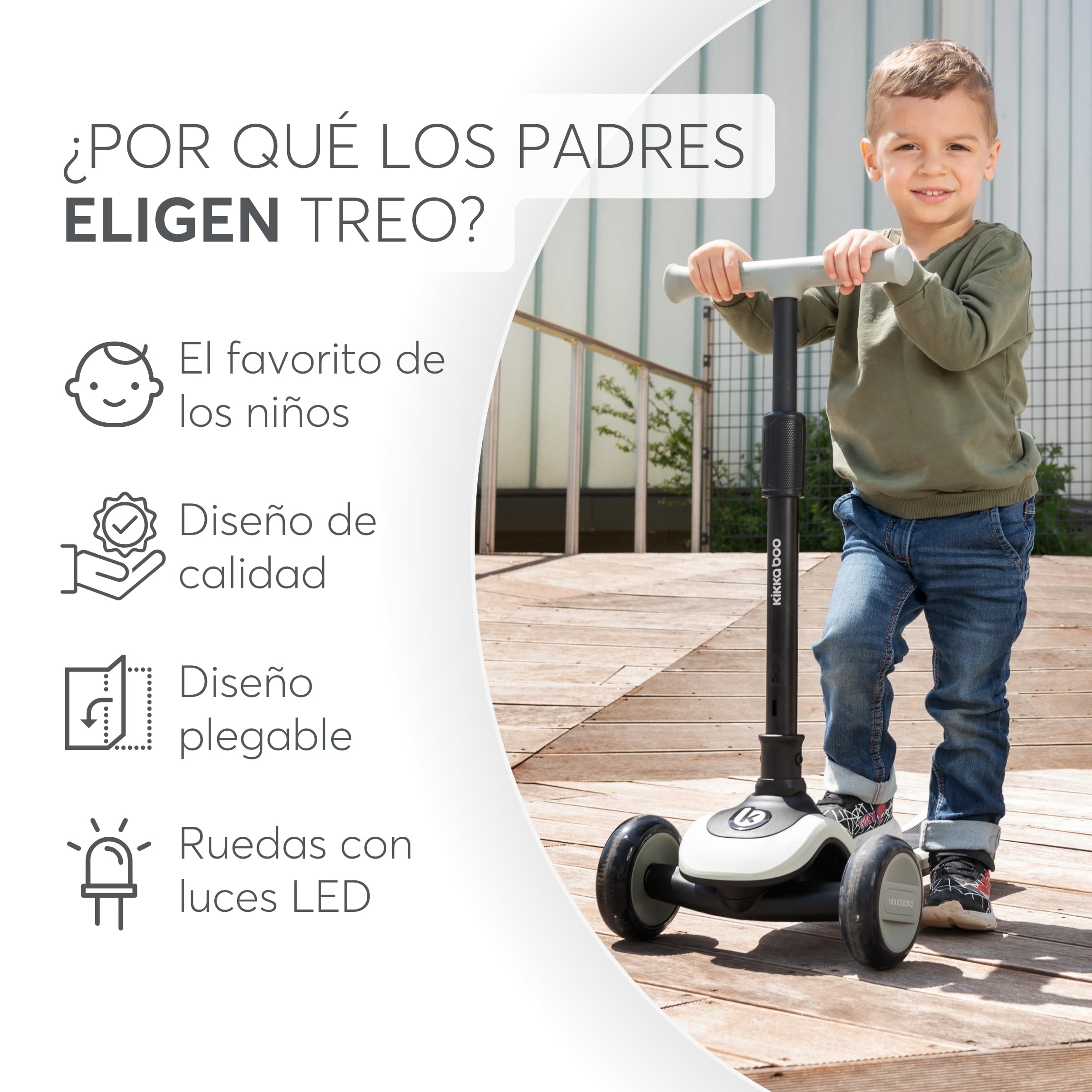 Kikkaboo Scooter niños 2-en-1 Treo Balance bicicleta asiento infantil plegable ajustable