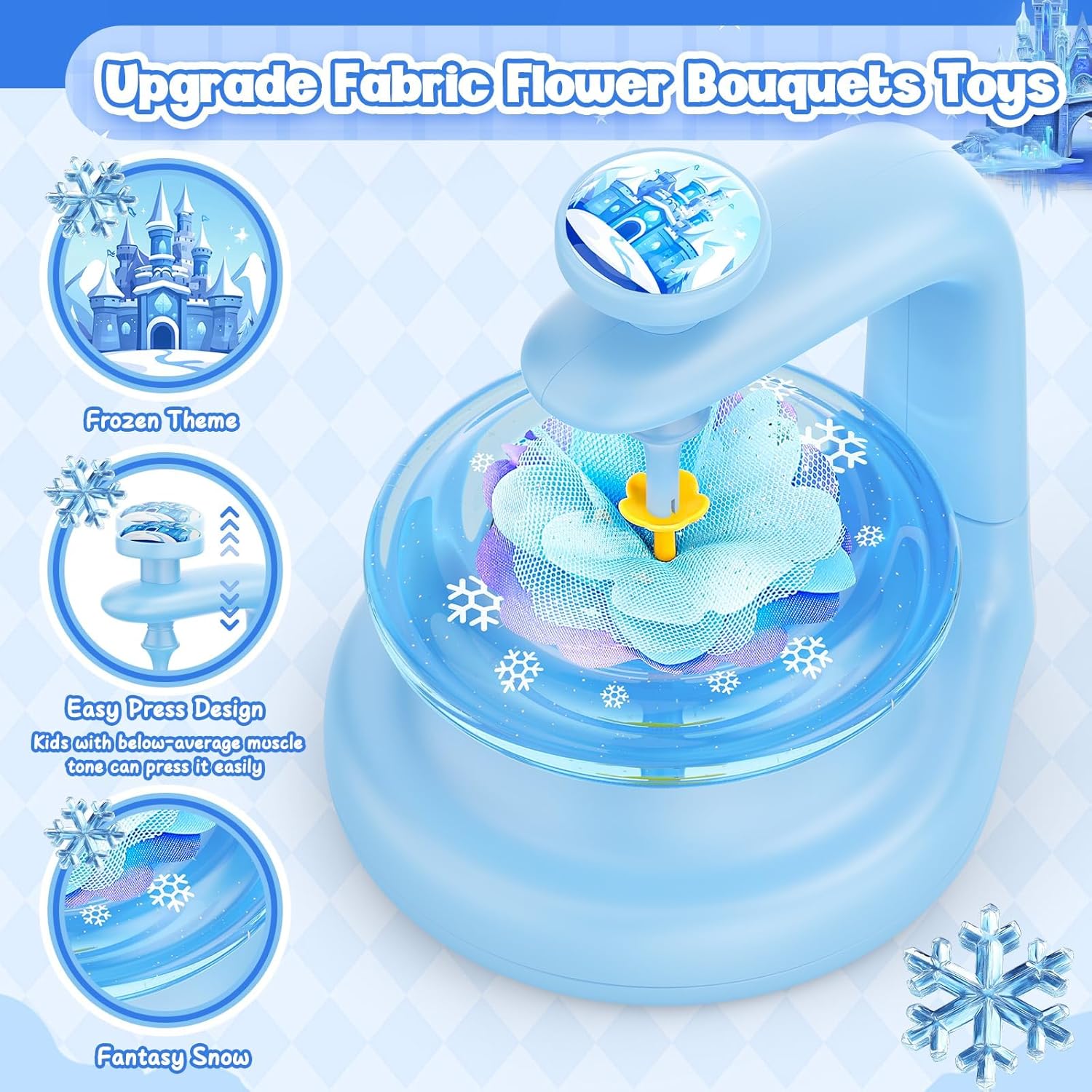 cosone Fabric Flower Bouquets Toys, Arts and Crafts Kits for Kids Age 3-12, Easter Basket Stuffers, Ideal Gifts for Preschool Girls, Educational Handmade Frozen Toy for Girls Ages 3 4 5 6 7 8 9