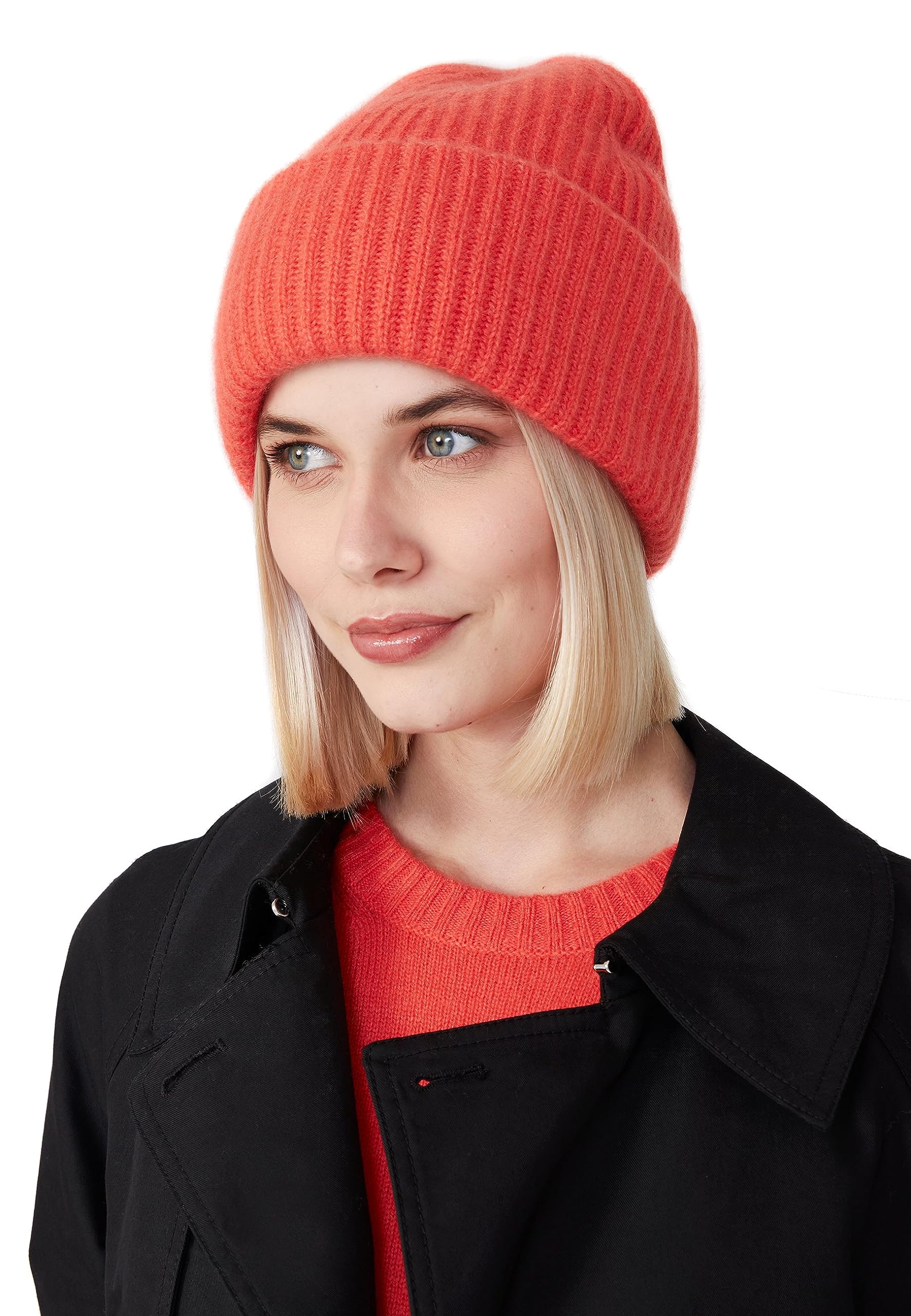 Style Republic Women’s Chunky Knit Beanie, 100% Cashmere, Soft & Stretchy, Warm Hat for Autumn, Winter, Spring