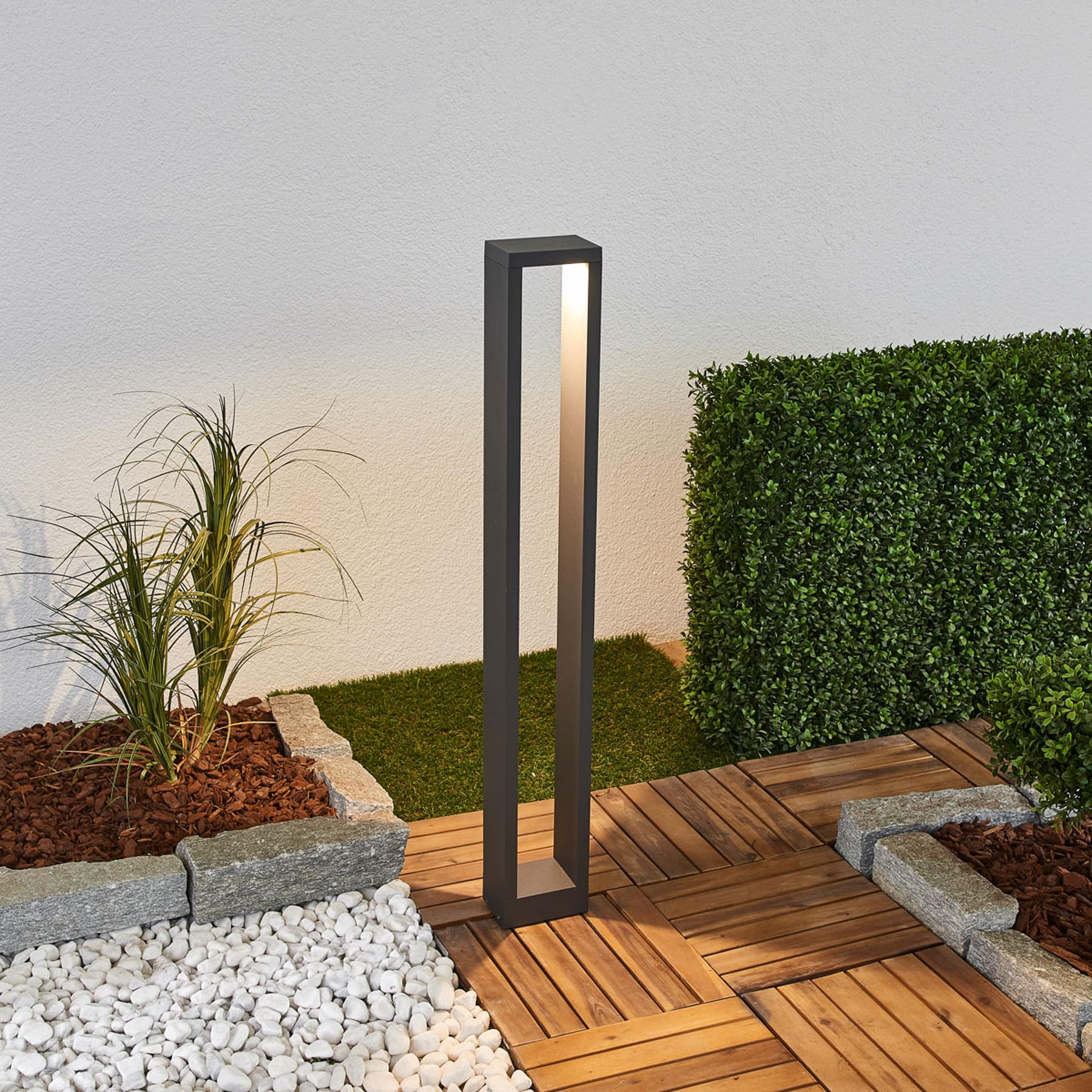Lucande LED Wegeleuchte 90 cm, Außenleuchte IP54 Pollerleuchte außen 10W Gartenlampe Aussenleuchte für Garten Außenstehleuchte