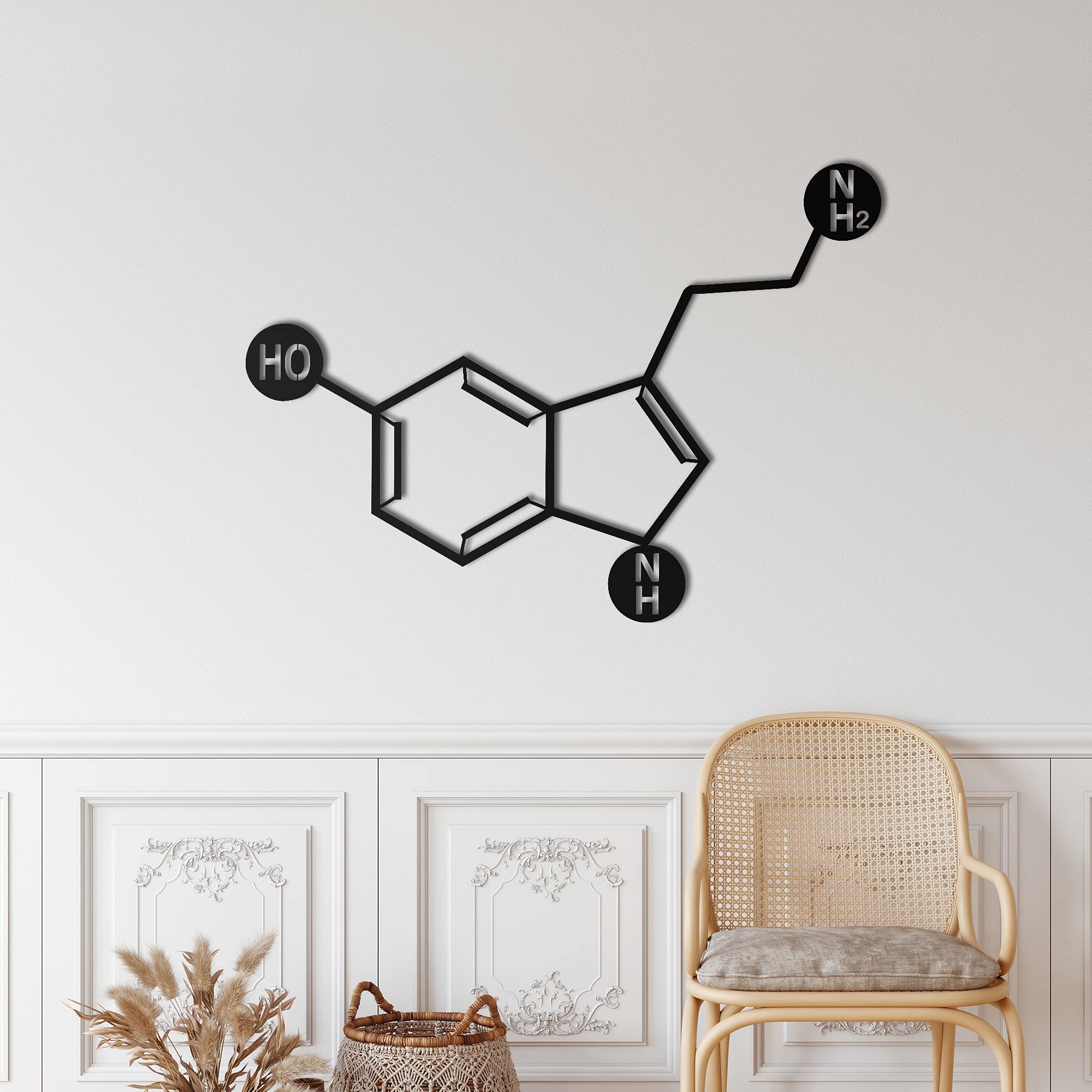 Metal Wall Decor, Serotonin Molecule Biology Chemistry Art, Serotonin Symbol,Home Living Room Decor, Wall Sign, Metal Wall Art, Interior Decoration,