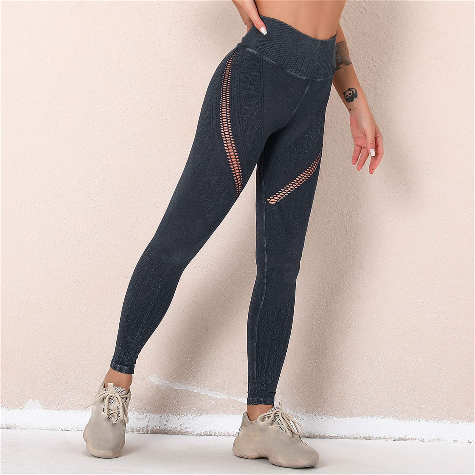 Damskie legginsy do jogi, na fitness, Damskie Hollow Out Seamless Butt Lift Legginsy Legginsy Damskie Damskie Spodnie Damskie Workout Siłownia Rajstopy Fitness Spodnie rozciągliwe sportowe legginsy do