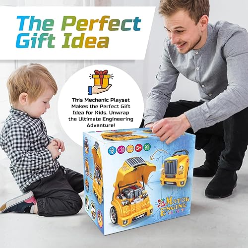 Miniatura 6 de Juego educativo de juguete con motor de camión con luces y sonidos para niños de 4 a 7 años