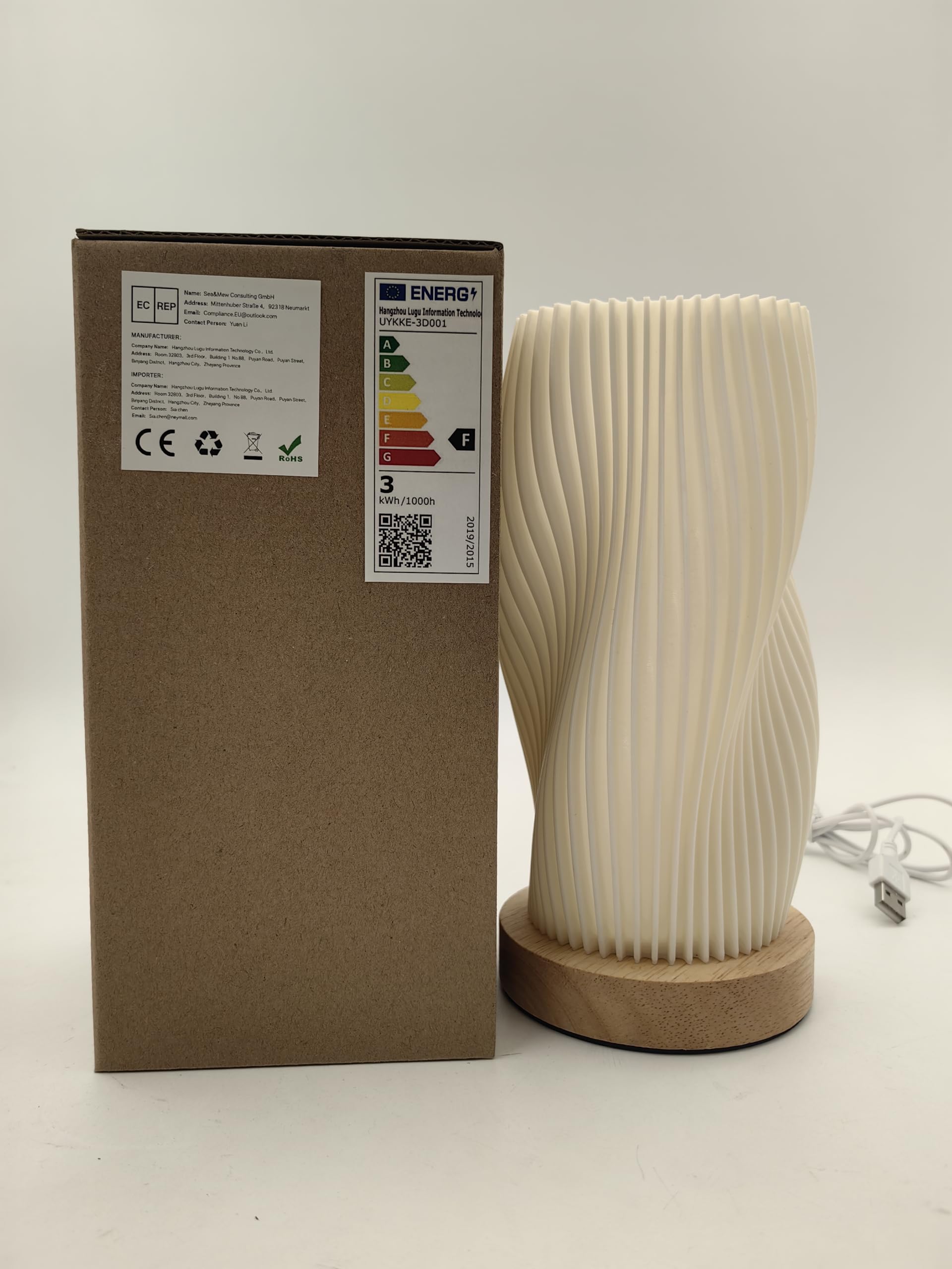 Lampe de chevet à contrôle par bouton pour chambre, lampe de table dimmable sur 12 niveaux avec abat-jour en PLA pour chambre à coucher, chambre d'enfants
