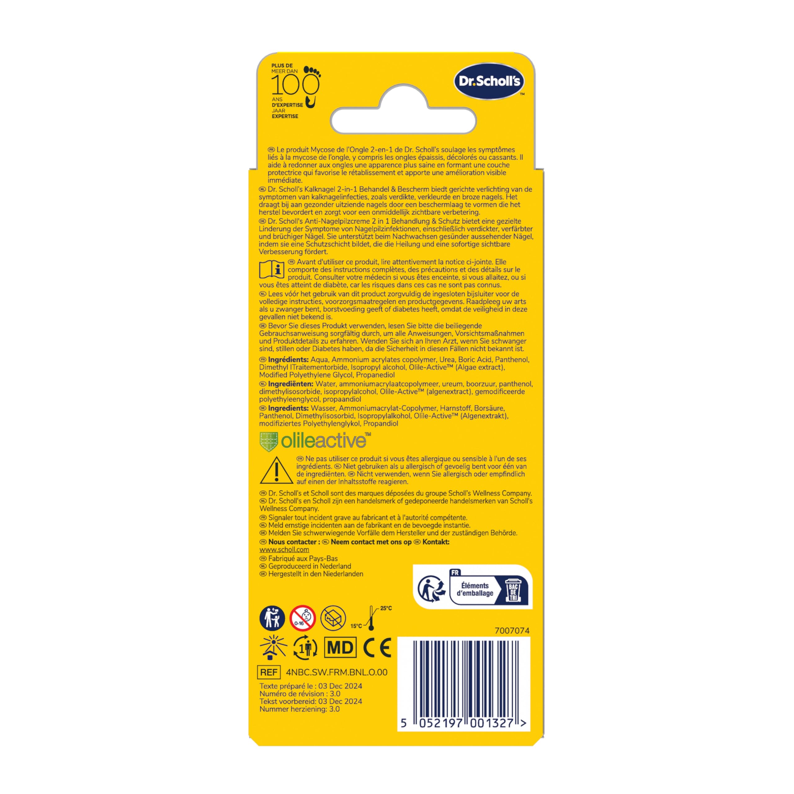 Dr. Scholl's Mycose des ongles 2-en-1 Traitement et Protection - Amélioration immédiate et visible - Facile à utiliser - Efficacité cliniquement prouvée - 3,8 mL