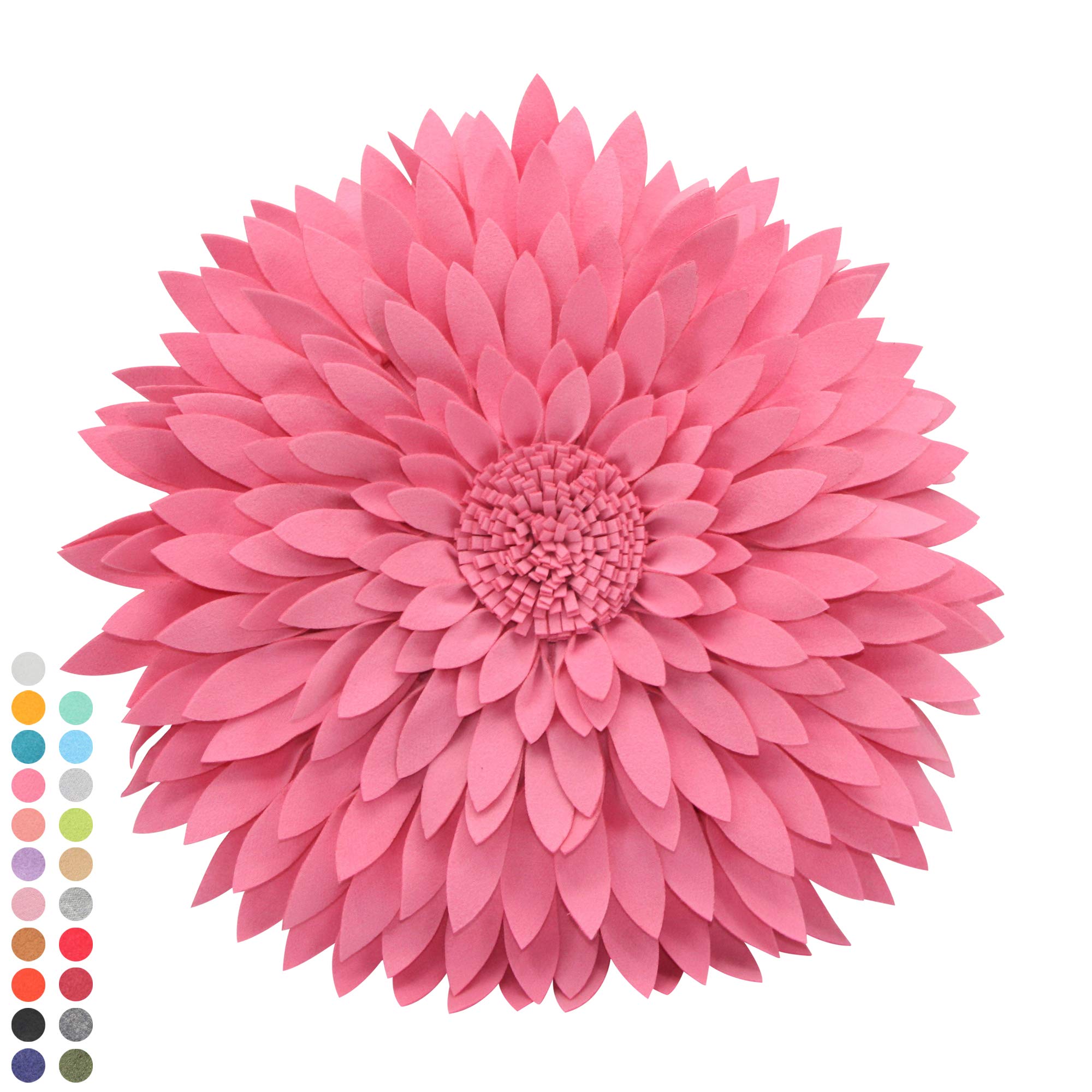 Contempo Lifestyles Daisy Decorative Pillow - Patented 3D Daisy Flower Design, Couch & Bed Decor (18" Flower, 16" Pillow with Insert, Solid Pink)