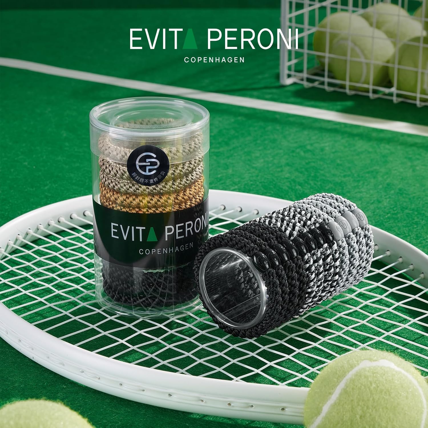 EVITA PERONI Hair Ties - 12 Pack No Damage Hair Elastics, Ponytail Holders for Thick Hair - Secure Hold for Yoga, Gym, Workout - Ideal for Women's Day Gifts - Amber Shadow