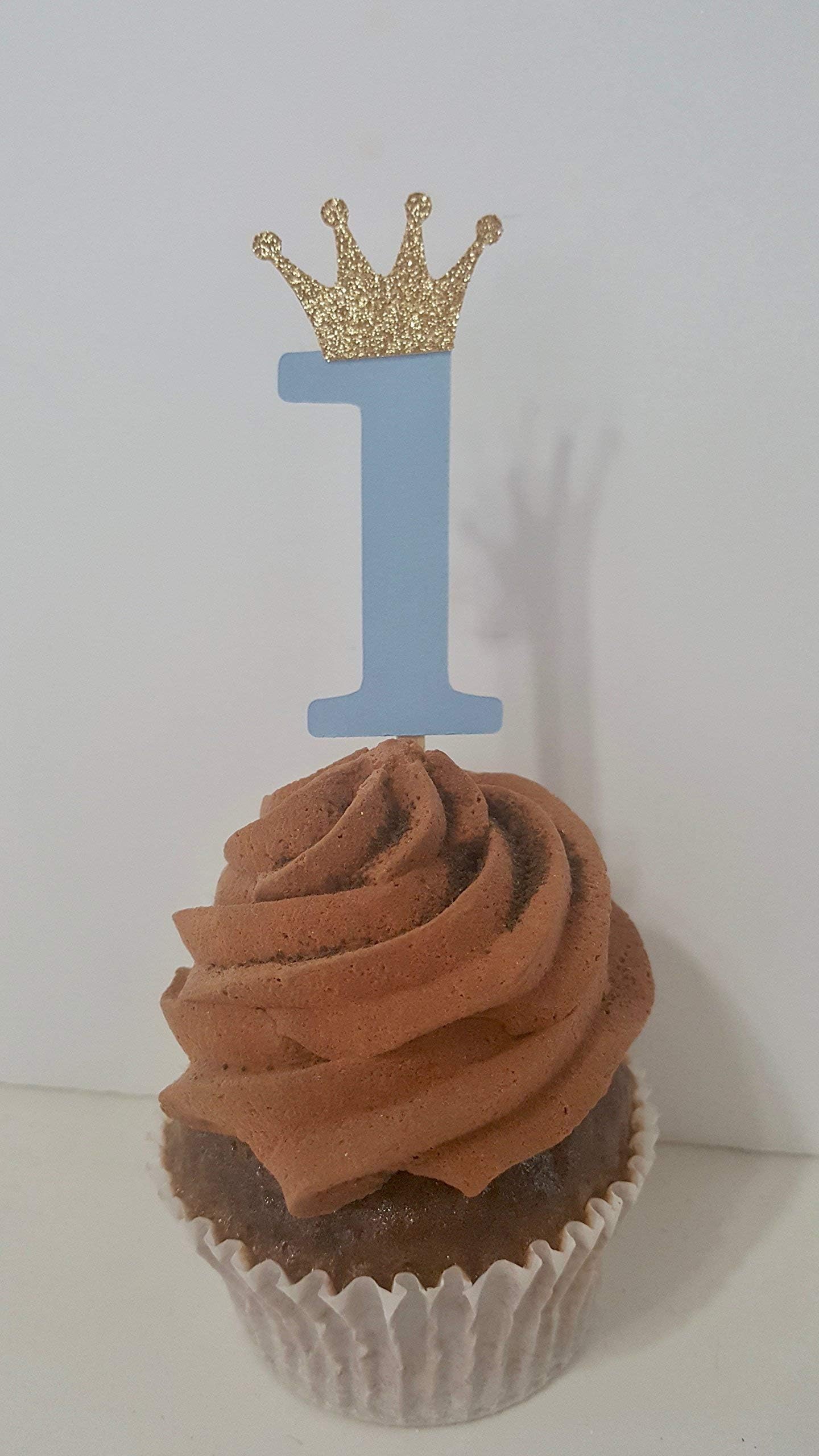 Prince Crown Age 1st Birthday Cupcake Toppers