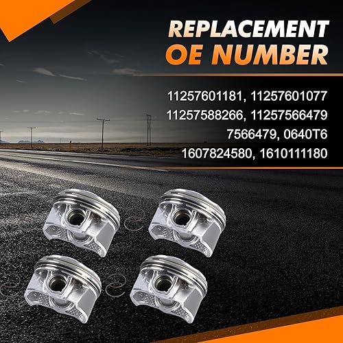 Miniatura 3 de Juego de 4 anillos de pistón de motor 11257601181 compatibles con Mini Cooper Countryman Peugeot 118i 120i N18 B16 1.6L 2010-2016 piezas de posventa