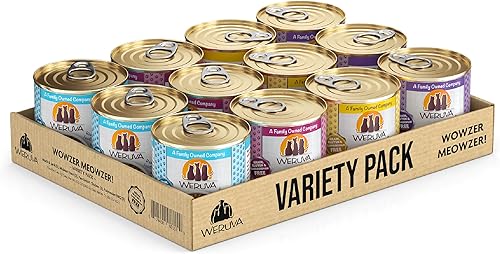 Weruva - Alimento clásico para gatos, paquete variado Wowzer Meowzer, latas de 280 gramos (paquete de 12)