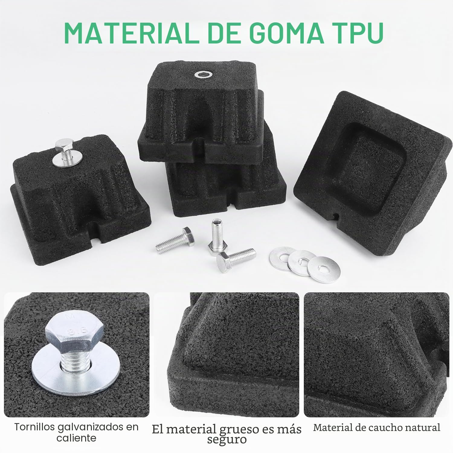 Aislador de Vibración de Goma 4PCS 120 x 120 x 65 mm Base amortiguadora para Aire Acondicionado Externas Pesadas 150kg