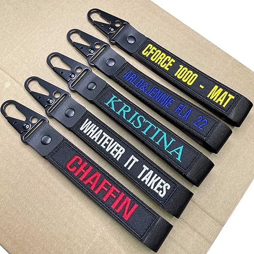 Miniatura 8 de Graceful life Llavero personalizado, cordón de muñeca con número de nombre personalizado, clip para llavero, accesorios para llavero, cordones de