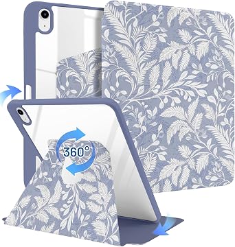 MrARTIST for iPad A16/10th Generation Case - Tablet Case Cute for Women Girls Girly Kawaii Aesthetic Preppy Kawaii Chic Design for Apple Rotating Cover for A16/10th Gen with Pencil Holder, Blue